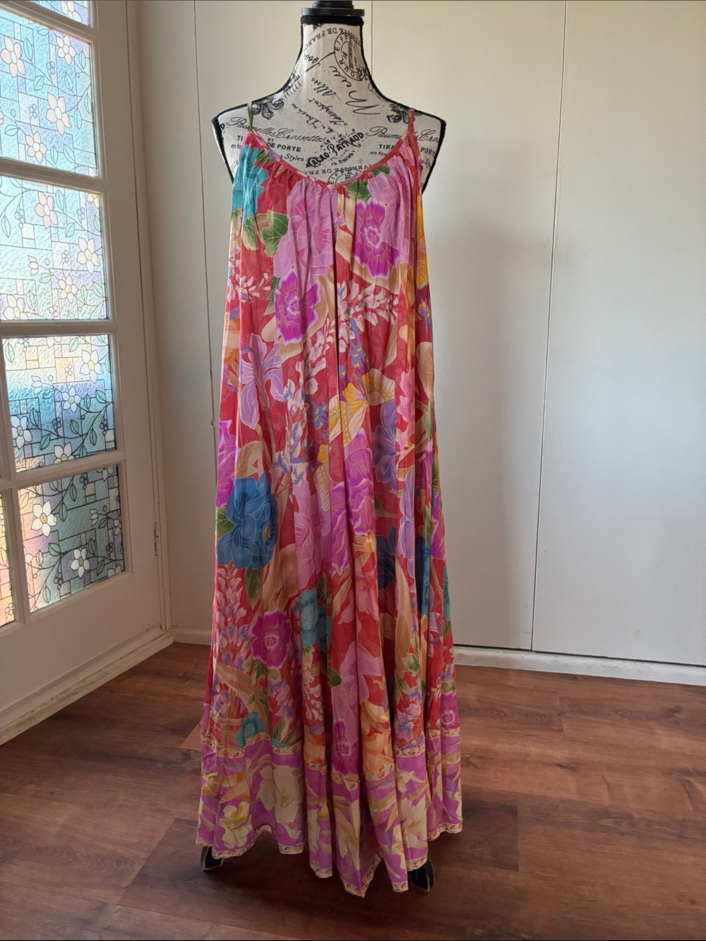 NWT Spell Painters Garden Strappy Maxi Dress in Crimson size Large - Picture 7 of 16